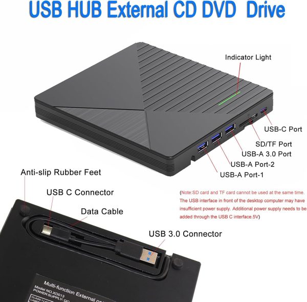VikTck External CD/DVD Drive USB 3.0 Laptop PC-4