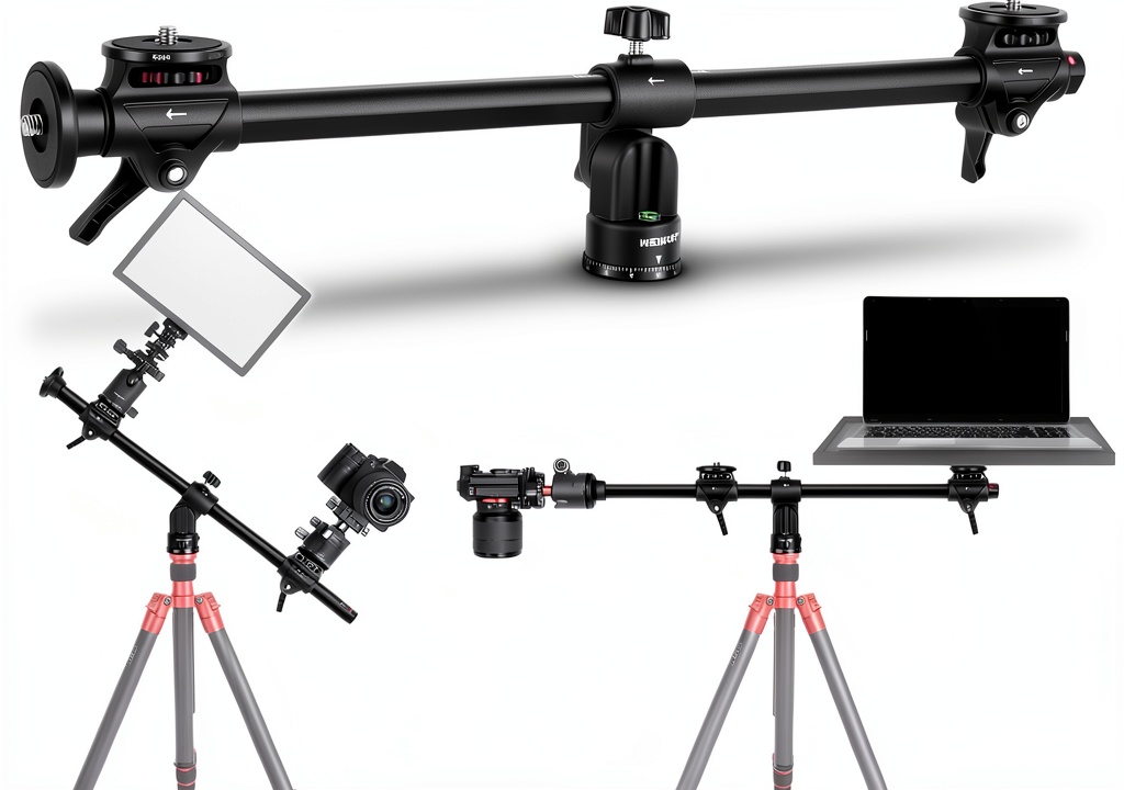 NEEWER tripod center column arm in use