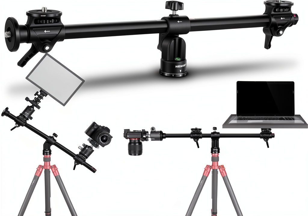 NEEWER tripod center column arm in use