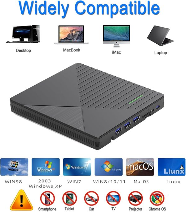 VikTck External CD/DVD Drive USB 3.0 Laptop PC-3